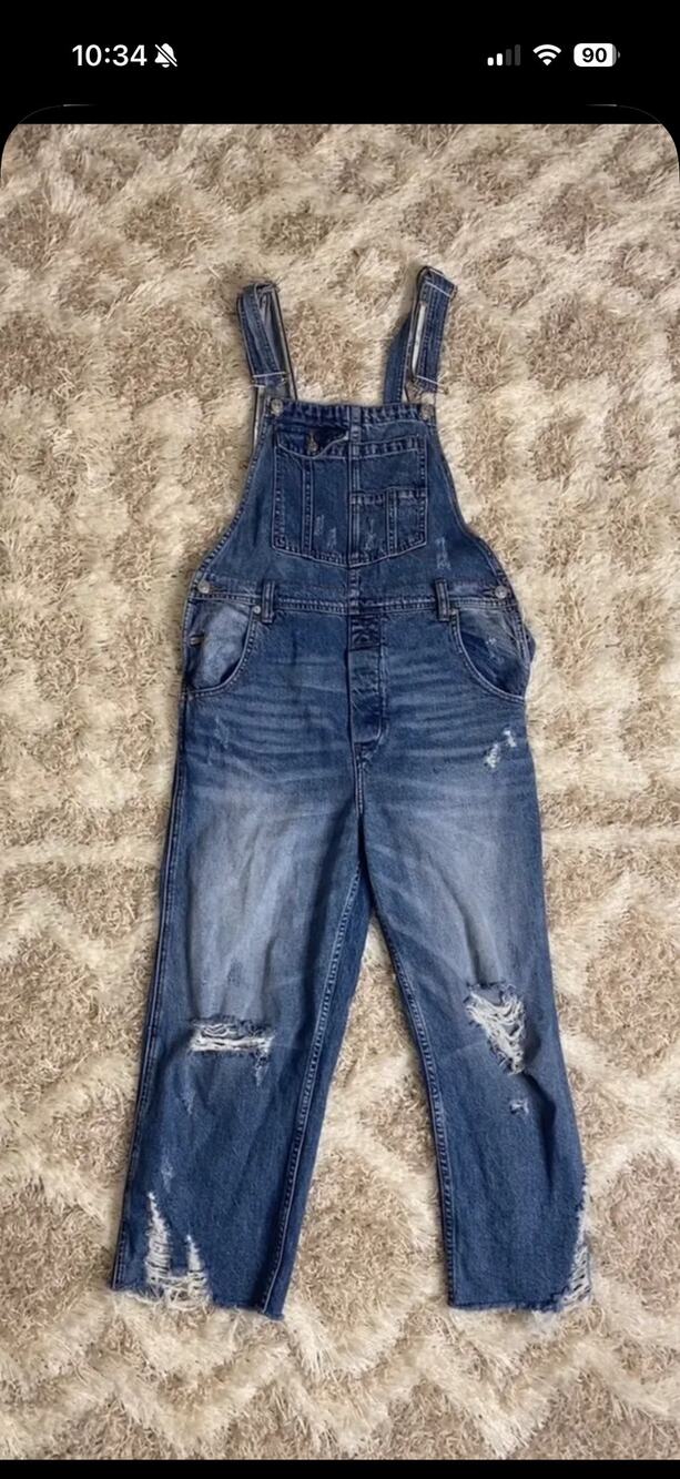 Chic Free People Denim Overalls - Size 27 - Versatile Style